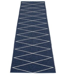 Max Runner Rug by Pappelina Dark Blue/Vanilla
