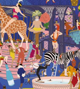 Mayhem Mansion Wallpaper by Brand McKenzie Electric Blue Mayhem Mansion Wallpaper by Brand McKenzie Electric Blue