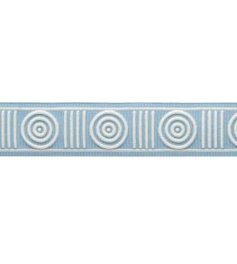 MDS Embroidered Rosette Border Trimming by Samuel & Sons Sky MDS Embroidered Rosette Border Trimming by Samuel & Sons Sky
