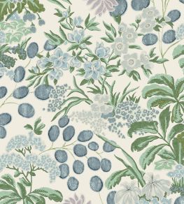 Meadow Wallpaper by Thibaut Lavender and Blue
