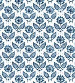 Medici Flower Fabric by William Yeoward Indigo Medici Flower Fabric by William Yeoward Indigo
