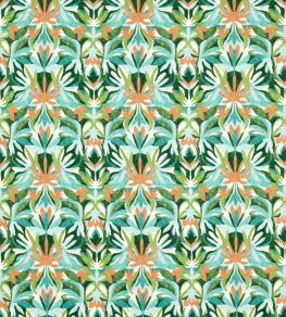 Melora Outdoor Fabric by Harlequin Fig Leaf/Paprika/Azul Melora Outdoor Fabric by Harlequin Fig Leaf/Paprika/Azul