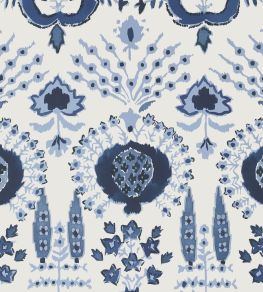 Mendoza Suzani Wallpaper by Thibaut Blue and White