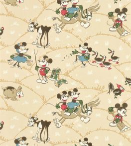 Mickey At the Farm Wallpaper by Sanderson Butterscotch Mickey At the Farm Wallpaper by Sanderson Butterscotch
