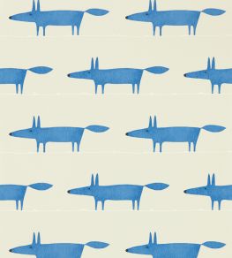Midi Fox Wallpaper by Scion Pebble / Denim Midi Fox Wallpaper by Scion Pebble / Denim