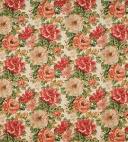 Midsummer Rose Fabric by Sanderson Red/Green Midsummer Rose Fabric by Sanderson Red/Green