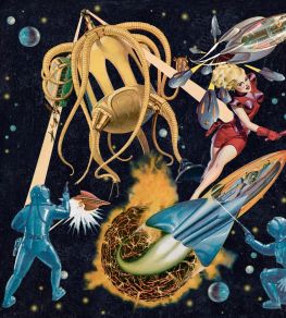 Sci Fi Pulp Wallpaper by MINDTHEGAP Blue