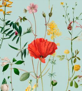 Aquafleur Wallpaper by MINDTHEGAP Aquamarine Aquafleur Wallpaper by MINDTHEGAP Aquamarine
