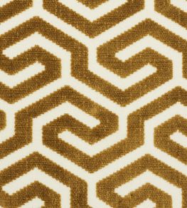 Ming Fret Velvet Fabric by Schumacher Bronze