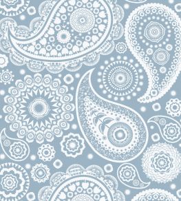 Paisley Crescent Wallpaper by Mini Moderns Chalkhill Blue Paisley Crescent Wallpaper by Mini Moderns Chalkhill Blue