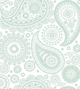 Paisley Crescent Wallpaper by Mini Moderns Pale Verdigris Paisley Crescent Wallpaper by Mini Moderns Pale Verdigris