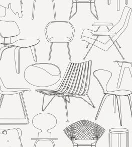 Sitting Comfortably? Wallpaper by Mini Moderns Snow Sitting Comfortably? Wallpaper by Mini Moderns Snow