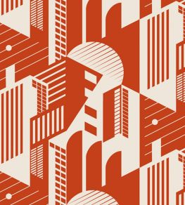 Bauhaus Wallpaper by Mini Moderns Harvest Orange Bauhaus Wallpaper by Mini Moderns Harvest Orange
