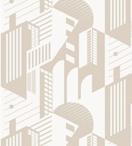 Bauhaus Wallpaper by Mini Moderns Stone Bauhaus Wallpaper by Mini Moderns Stone