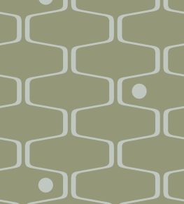 Net and Ball Wallpaper by Mini Moderns Olive Net and Ball Wallpaper by Mini Moderns Olive