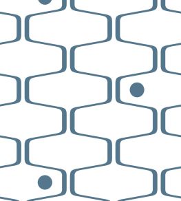 Net and Ball Wallpaper by Mini Moderns Washed Denim Net and Ball Wallpaper by Mini Moderns Washed Denim