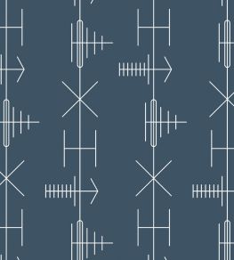 Transmission Wallpaper by Mini Moderns Washed Denim Transmission Wallpaper by Mini Moderns Washed Denim