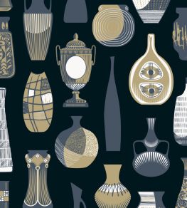 Vessel Wallpaper by Mini Moderns Midnight