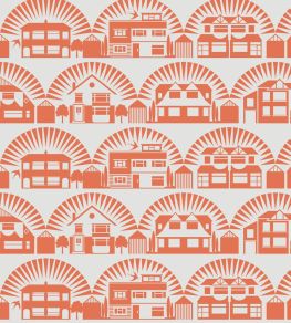 Metroland Wallpaper by Mini Moderns Harvest Orange Metroland Wallpaper by Mini Moderns Harvest Orange