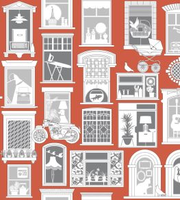One Day Wallpaper by Mini Moderns Harvest Orange One Day Wallpaper by Mini Moderns Harvest Orange