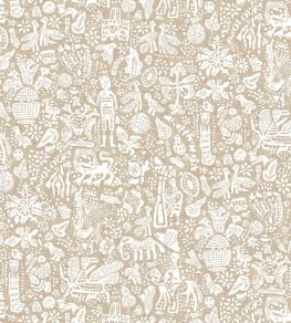 Minna Maze Fabric by Lewis & Wood Raffia Minna Maze Fabric by Lewis & Wood Raffia