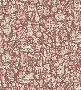 Minna Maze Wallpaper by Lewis & Wood Russet