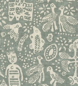 Minna Maze Fabric by Lewis & Wood Sage Minna Maze Fabric by Lewis & Wood Sage