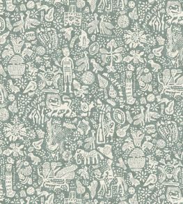 Minna Maze Wallpaper by Lewis & Wood Sage