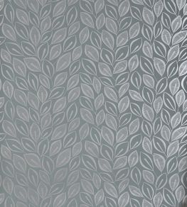 Leaves Wallpaper by MissPrint Graphite with Silver