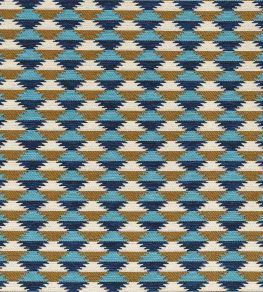 Moki Fabric by Casamance Ocre Turquoise Moki Fabric by Casamance Ocre Turquoise