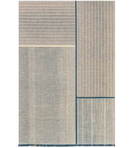 Monochromes Patch WW Rug by Louis De Poortere Dark Blue Monochromes Patch WW Rug by Louis De Poortere Dark Blue