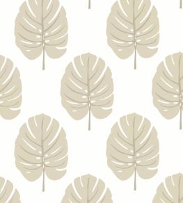 Monstera Wallpaper by Thibaut Beige Monstera Wallpaper by Thibaut Beige