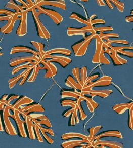 Monstera Wallpaper by Tres Tintas Indigo Monstera Wallpaper by Tres Tintas Indigo