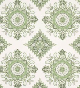Montecito Medallion Wallpaper by Schumacher Leaf Green