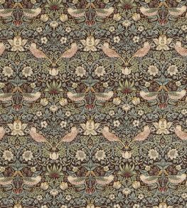 Strawberry Thief Fabric by Morris & co Chocolate/Slate Strawberry Thief Fabric by Morris & co Chocolate/Slate
