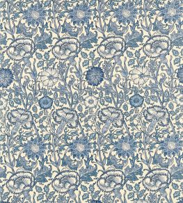 Pink & Rose Fabric by Morris & Co Vellum/Indigo