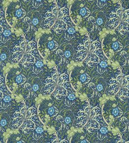 Morris Seaweed Fabric by Morris & Co Cobalt/Thyme Morris Seaweed Fabric by Morris & Co Cobalt/Thyme