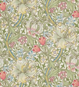 Golden Lily Wallpaper by Morris & Co Green/Red