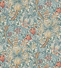Golden Lily Wallpaper by Morris & Co Slate/Manilla