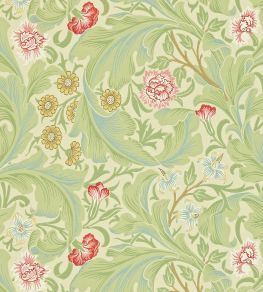 Leicester Wallpaper by Morris & Co Green/Coral Leicester Wallpaper by Morris & Co Green/Coral