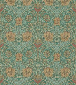 Honeysuckle & Tulip Wallpaper by Morris & Co Emerald/Russet
