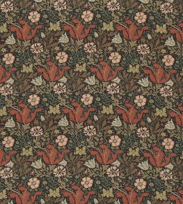 Compton Fabric by Morris & Co Terracotta/Multi