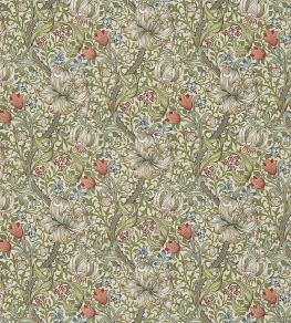 Golden Lily Fabric by Morris & Co Green/Gold