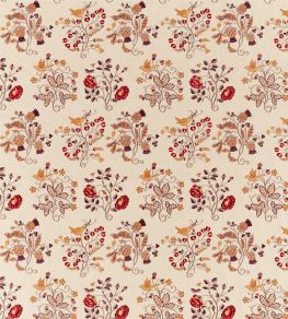 Newill Embroidery Fabric by Morris & Co Wine / Saffron Newill Embroidery Fabric by Morris & Co Wine / Saffron