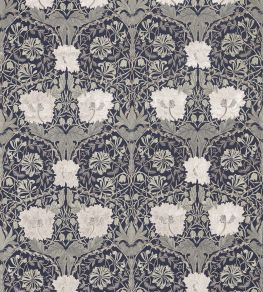 Pure Honeysuckle & Tulip Embroidery Fabric by Morris & Co Inky Purple