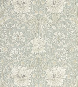 Pure Honeysuckle & Tulip Wallpaper by Morris & Co Grey Blue Pure Honeysuckle & Tulip Wallpaper by Morris & Co Grey Blue