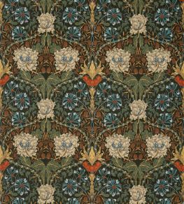 Honeysuckle and Tulip Velvet Fabric by Morris & Co Forest/Chestnut Honeysuckle and Tulip Velvet Fabric by Morris & Co Forest/Chestnut