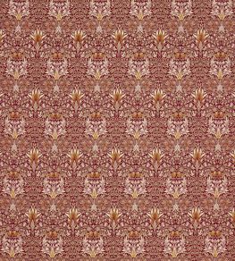Snakeshead Velvet Fabric by Morris & Co Crimson/Saffron