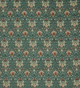 Snakeshead Velvet Fabric by Morris & Co Thistle/Russet