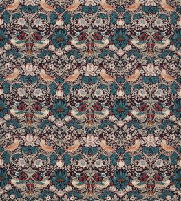 Strawberry Thief Velvet Fabric by Morris & Co Mulberry/Slate